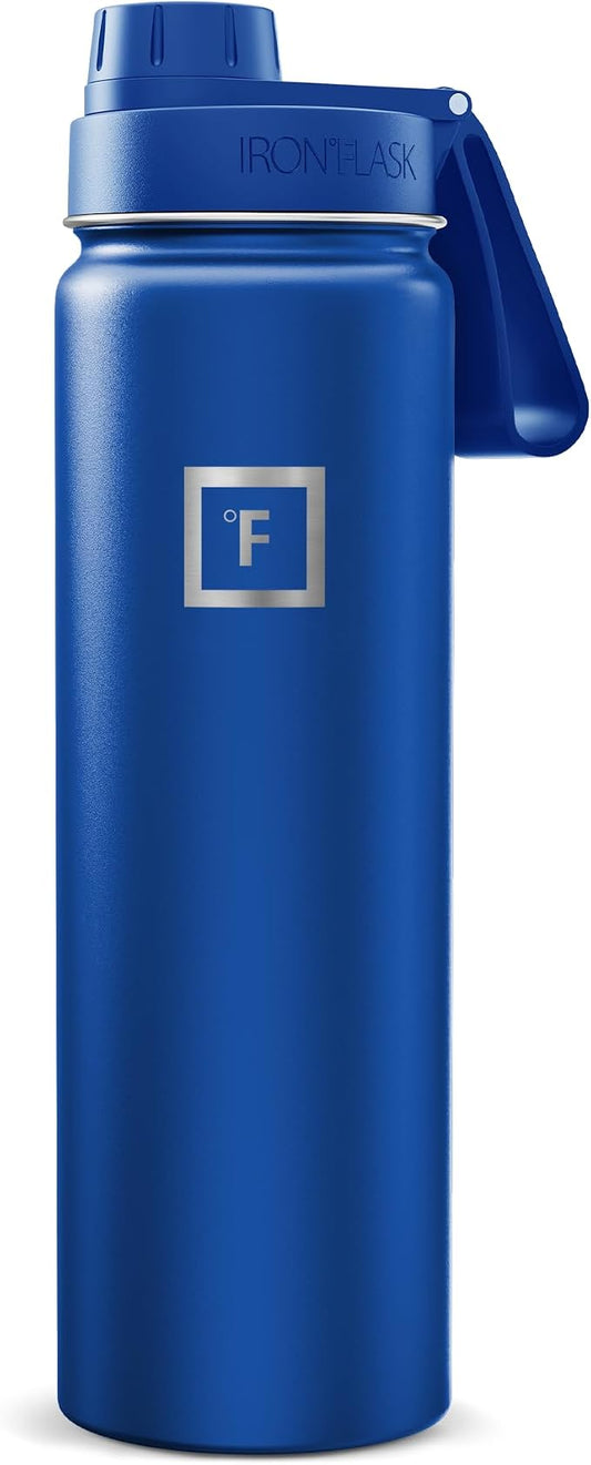 IRON °FLASK 24 oz Wide Mouth Water Bottle with Spout | Insulated Stainless Steel Sports Water Bottle with Leakproof Spout Lid - BPA Free, Cold 24 Hrs, Sweat Free (Twilight Blue)
