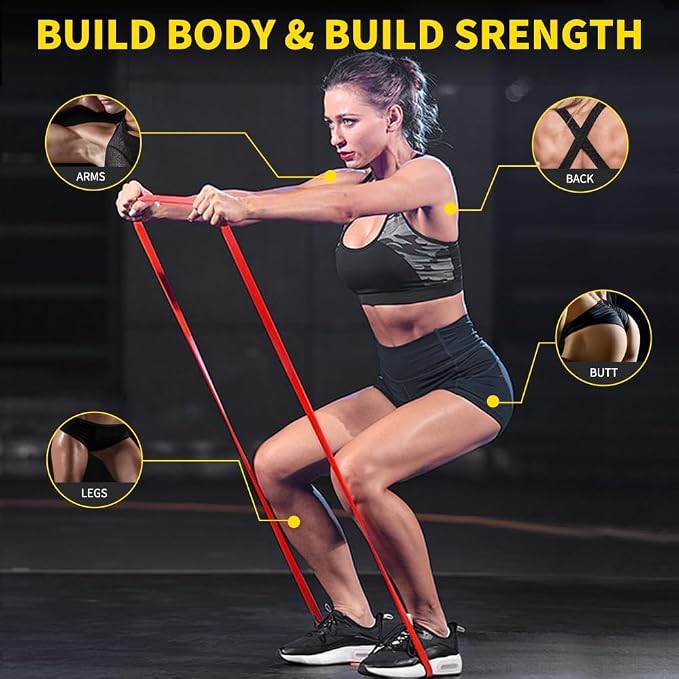 ROSAPOAR Resistance Band Pull up Band Fitness Exercise Bands Natural Latex for Workout Body Stretch Powerlifting Band Fitness Sport Training at Home/The Gym
