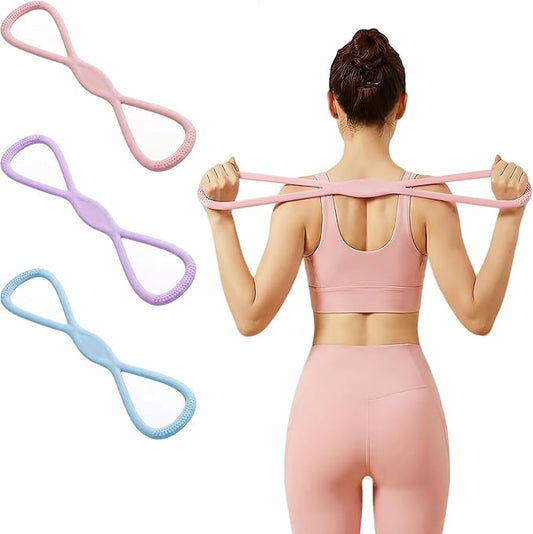 Resistance Bands, Figure 8 Resistance Bands for Women Men, 8 Shaped Resistance Rubber Band for Arms, Back, Shoulder Stretch with Handles, Not Break, Portable
