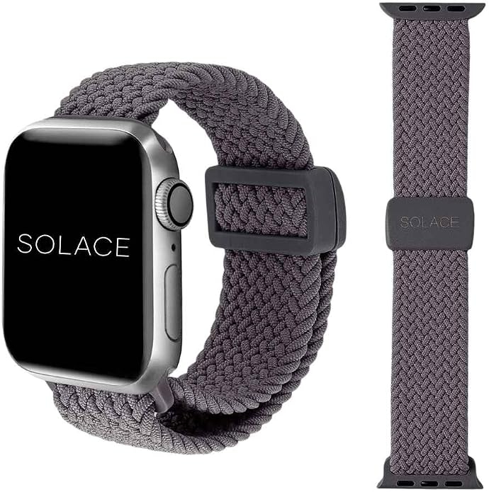 Solace Bands Imperium Adapt Wide Adjustable Nylon Braided Watch Band - Compatible with All Apple Watches - Solace Apple Watch Bands for Women & Men - Smart Watches Band Series 11-1, Ultra, SE