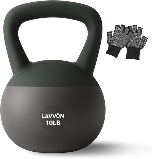 Soft Kettlebell - Cushioned Impact-Resistant Base and Anti-Slip | Kettle bell Anti-Slip Grip Weight for Home Workouts, Safe Strength Training Kettlebells Sets for Women& Men - Non-Slip Gloves