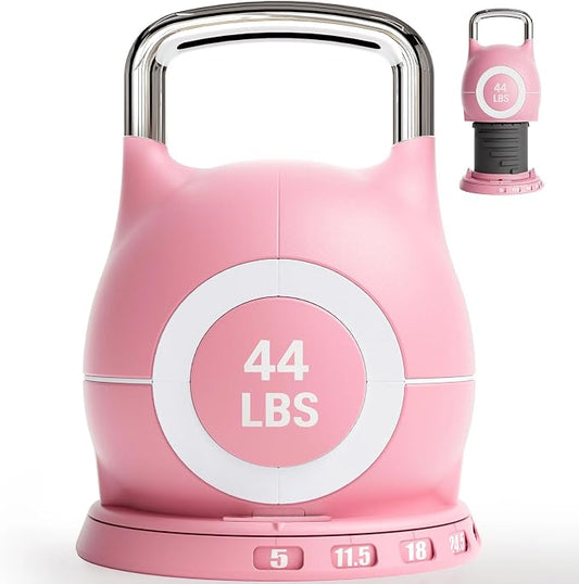 LIFERUN Adjustable Kettlebell Set with 7 Weight Levels, 22.5 lb or 44 lb | Quick-Change Weight Dial & Safety Lock, Space-Saving Design, Full-Body Workout & Cross-Training
