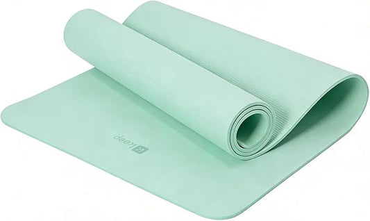 Keep 72" x 24" TPE Yoga Mat Non Slip, 1/4 Inch (6mm) Exercise Mat for Home Workout, Gym, Yoga, Pilates & Stretching with Carrying Strap, Oat White