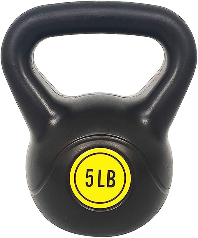BalanceFrom Vinyl Kettlebell Set, 30/45/50/75 Pound Options – Cement-Filled Strength Training Weights with Ergonomic Grip and Color Coding for Full Body Fitness at Home or Gym