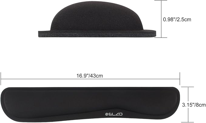 ELZO Keyboard Wrist Rest Pad Support with 65D High-Density Thicken Memory Foam Padding, Ergonomic Design Computer Rest Pad Desk Wrist Mat, Non-Slip Rubber Base Office Laptop | 65D High-Density Thicken Memory Foam Padding, Ergonomic Design Computer Rest...