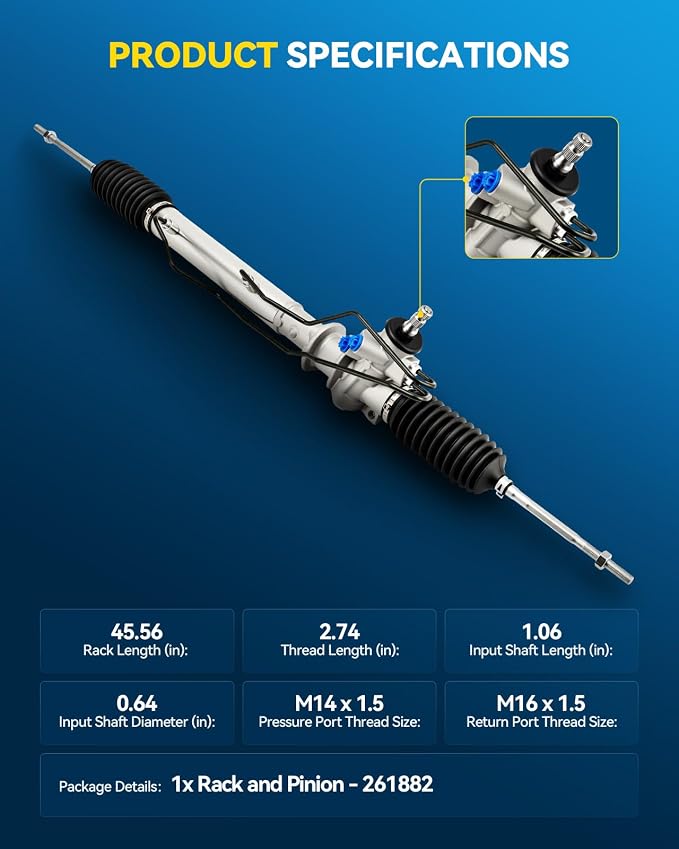 PHILTOP Power Steering Rack and Pinion for 95-99 Sentra, 95-98 200SX | No.490014B000, 490014B400, 485214B000, 261882
