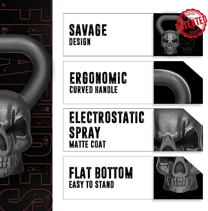 Yes4All Kettlebell Special Shape, Upgraded &Multifunctional for Advanced Training, Solid Cast Iron Powder Coated, Anti Slip Handle Strength Training Equipment