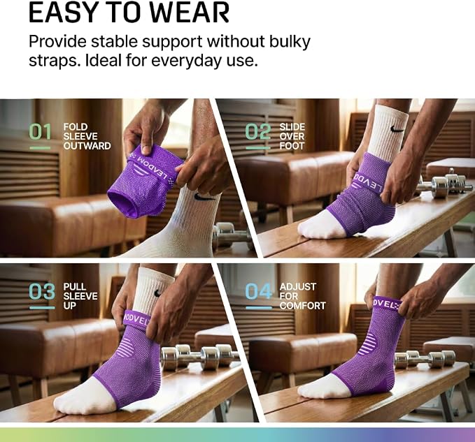 Modvel Foot & Ankle Brace Socks for Sprained Ankle Compression Sleeve - Foot Support for Women & Men - Tendonitis & Arthritis Ankle Brace Sports Running, Torn Ligaments & Women Stabilizing Ankle Wrap