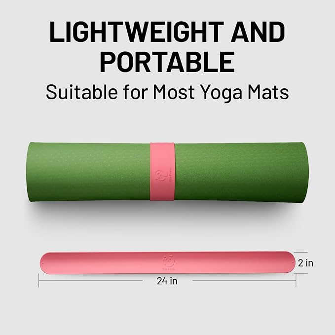 Yoga Mat Strap Slap Band, One Snap Keeps Mats Tightly Rolled, Heavy-Duty Clasp Fits Most Size Mats(24" L X 2" W)
