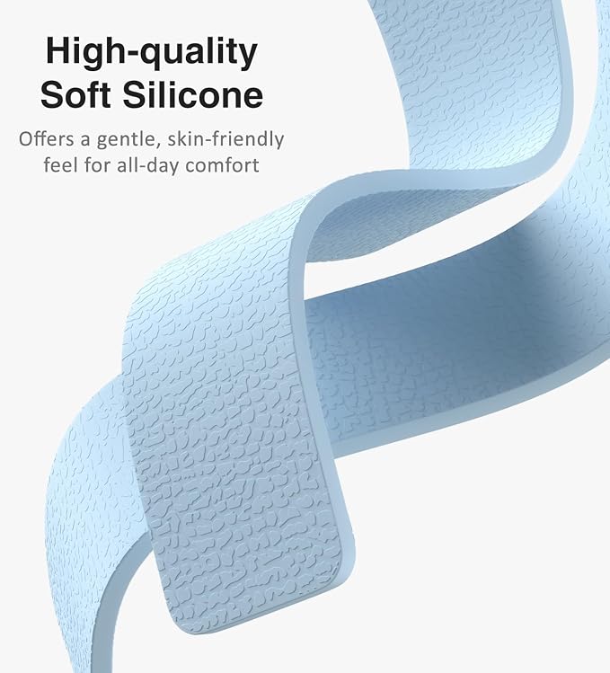 Magnetic Silicone Band Compatible with Apple Watch Band Ultra 3/2/1 & SE 3/2/1 & Series 11 10 9 8 7 6 5 4 3 49mm 46mm 45mm 44mm Strong Magnetic Clasp, Waterproof & Adjustable (Sky Blue)