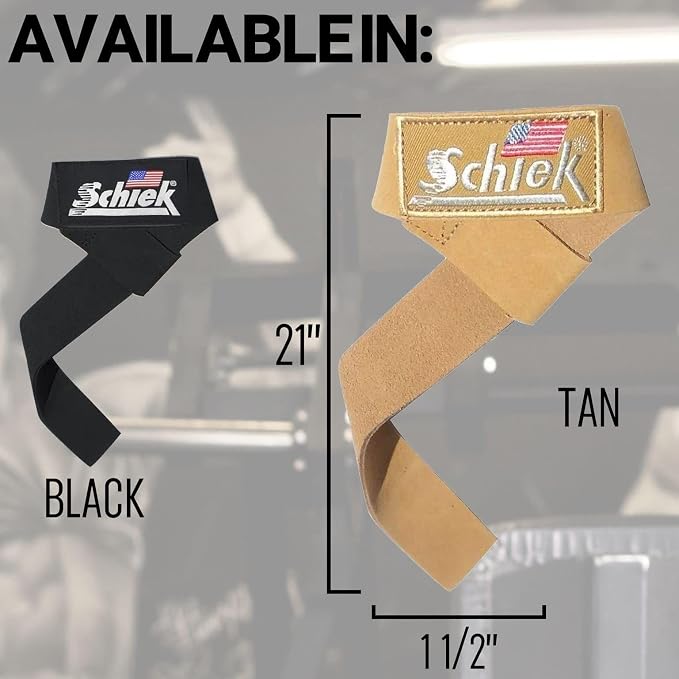 Schiek Sports Model 1000LLS Leather Weight Lifting Straps
