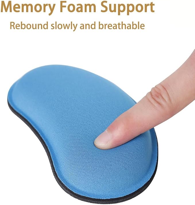 MXCOIRTP Wrist Rest for Mouse, Ergonomic Memory Foam Wrist Cushion Support Pad, Mouse Wrist Pad with Non-Slip Base for Typing Pain Relief, Office, Home, Gaming, Computer, Blue