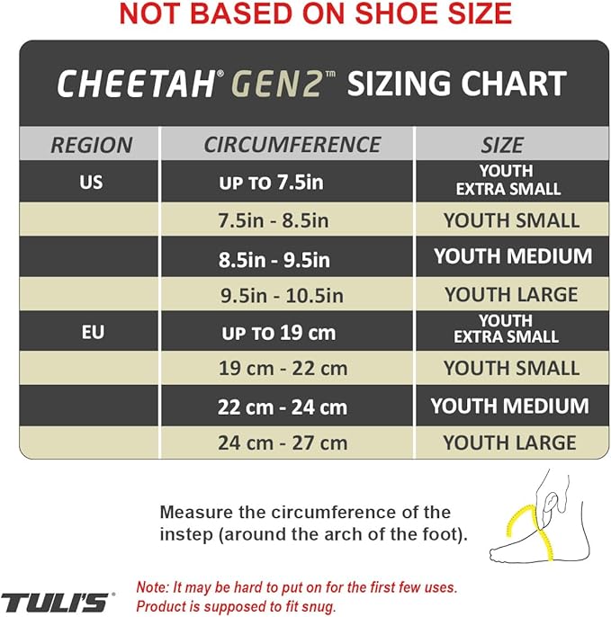 Tuli's Cheetah Gen2, Heel Cup for Sever’s Disease & Heel Pain, Medium | Heel Cup w/ Compression Sleeve & Barefoot Protection for Gymnasts and Dancers with Sever’s Disease & Heel Pain