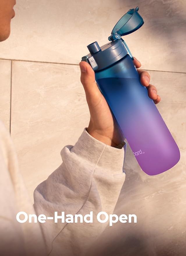 Opard Zip 20oz Plastic Water Bottle Dishwasher Safe, Leakproof Flip-Top Lid, BPA Free Tritan, Wide Mouth Reusable Kids Water Bottle for School Hiking Commuting Outdoor Travel and Gym