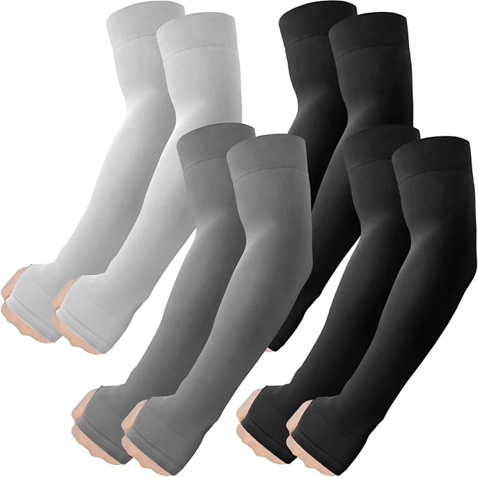 ROXUN Arm Sleeves with Thumb Hole, Cooling UV Sun Protection for Men/Women | High‑elastic fabric,compression tattoo cover up for men/women,great for outdoor activities