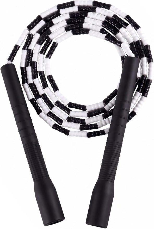 YUEDONG Soft Beaded Jump Rope for Teens & Adults, World Champion Luke Boon Collaboration, Adjustable Freestyle Jump Rope with 20cm Long Handles, Tangle-Free TPU Beads for Rhythm Training, Fitness Workout & Tricks | Luke Boon collaboration, soft TPU bea...