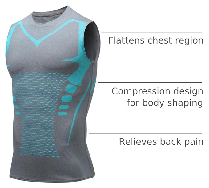 Compression Shirt Men Slimming Body Shaper Vest Crewneck Workout Tank Top | Tummy Control Undershirts, Gynecomastia Compression Shirts, Back Support, Sleeveless Muscle Shirts, Shaping Tank Top