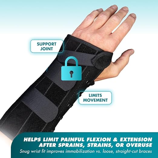 Med Spec 10.5" Wrist Lacer Support Brace Carpal Tunnel Left Hand Large | Adjustable Lace-Up Design Delivers Breathable Secure Fit With Customizable Compression for Lasting Comfort & Support. 223955