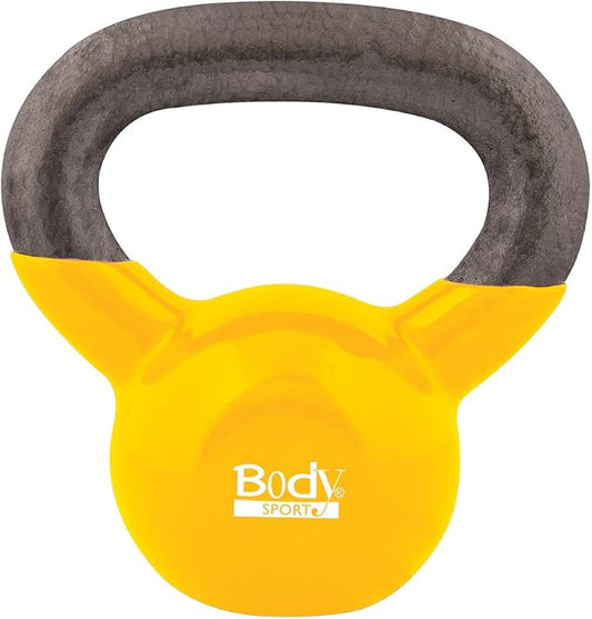 Body Sport Cast Iron Vinyl Coated Kettlebells – Kettlebell for Weight Lifting – Strength Training Kettlebell – Professional Fitness for Gym & At Home