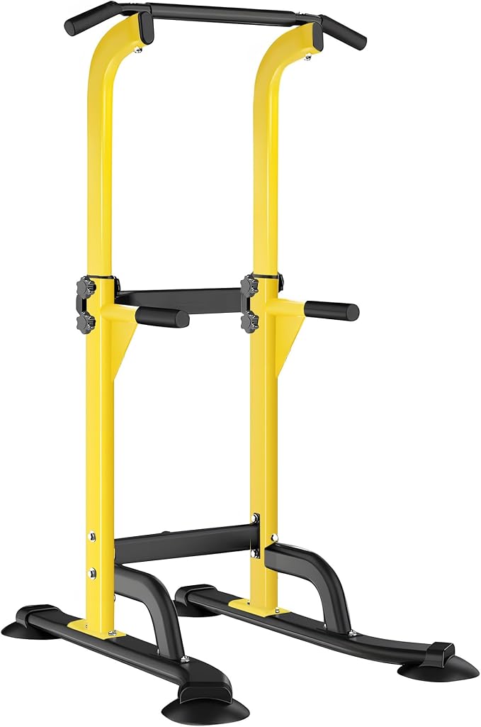SogesHome Multi-Function Power Tower Pull Up Bar Dip Station for Home Gym | Height Adjustable PullUp Dip Stand, Full Body Strength Training Equipment, Fitness Workout for Push Ups Dips, 330LB Capacity
