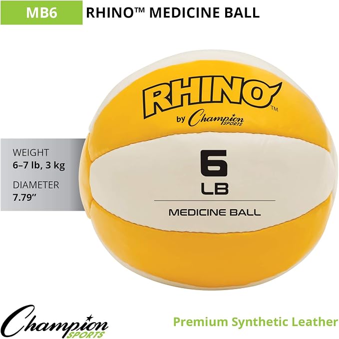 Champion Sports Leather Medicine Balls – Durable Weighted Balls for Strength, Core & Conditioning Training