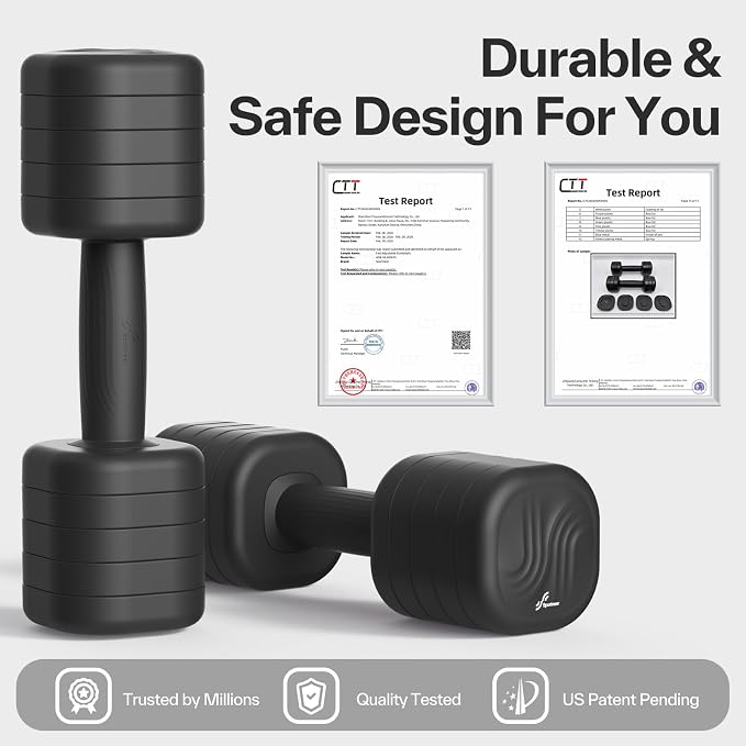 Adjustable Dumbbell Set of 2: Sportneer 4 in 1 Free Weights Dumbbells Set for Women, Hand Weights for Women at Home, Available in 5 lb × 2 and 10 lb × 2 Sets with Soft Rubber Handle for Home Gym Exercise Training
