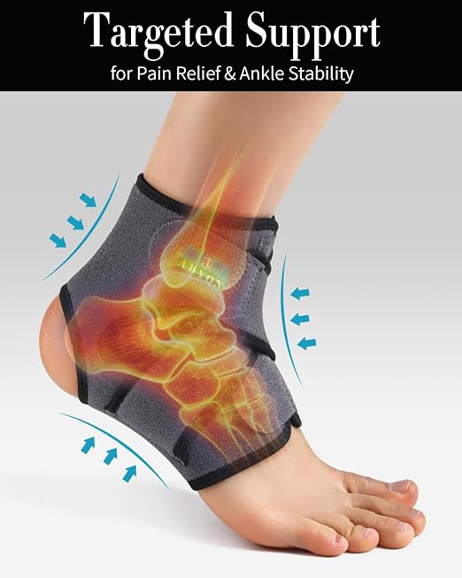 Ankle Brace for Men & Women,Breathable Neoprene Ankle Support with Adjustable Figure-8 Straps for Customizable Support , Ankle Wrap Compression Sleeve for Plantar Fasciitis Relief, Arthritis, Tendonitis, Ankle Sprain