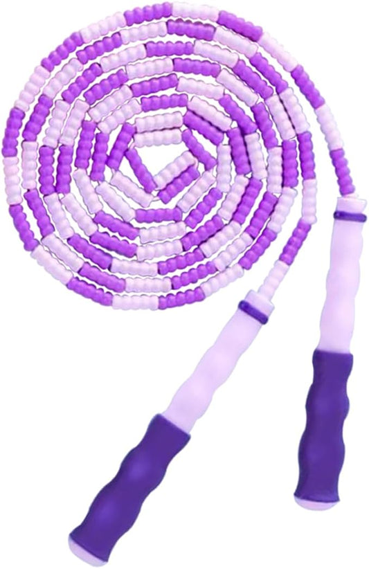 Jump Rope for Kids Girls and Boys, Soft Beaded Jump Ropes, Adjustable Skipping Rope, Tangle-Free Segmented Rope for Kid and Women Men Adults Exercise, Keeping Fit, Training - 9.2Ft