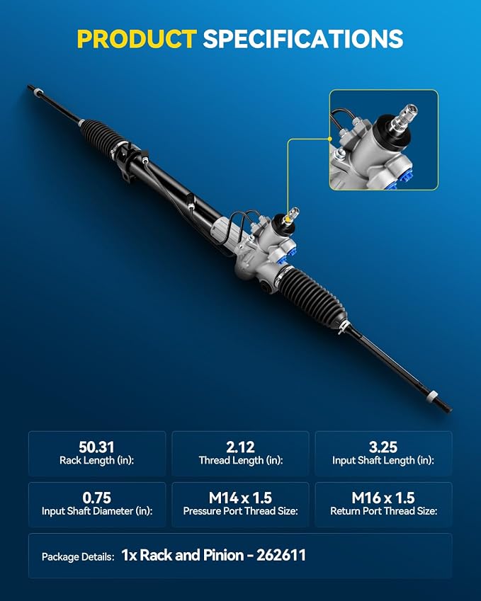 PHILTOP Power Steering Rack and Pinion Assembly for 1999-2003 RX300 | Replace No.262611, 4425048021, 4550349095, 4425048041, 4425048040