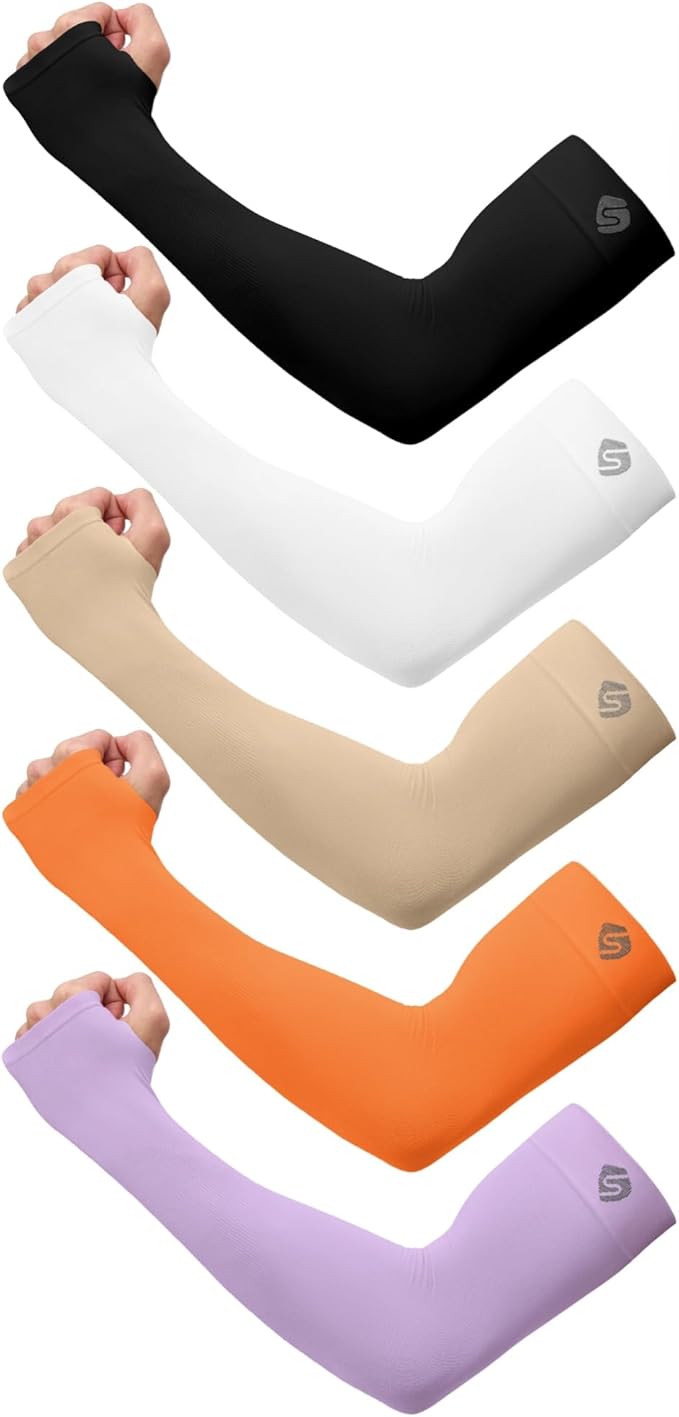 Arm Sleeves for Men Women UV Sun Protection Compression Arm Warmer Tattoo Cover Up, Sports Golf Cooling Sleeves