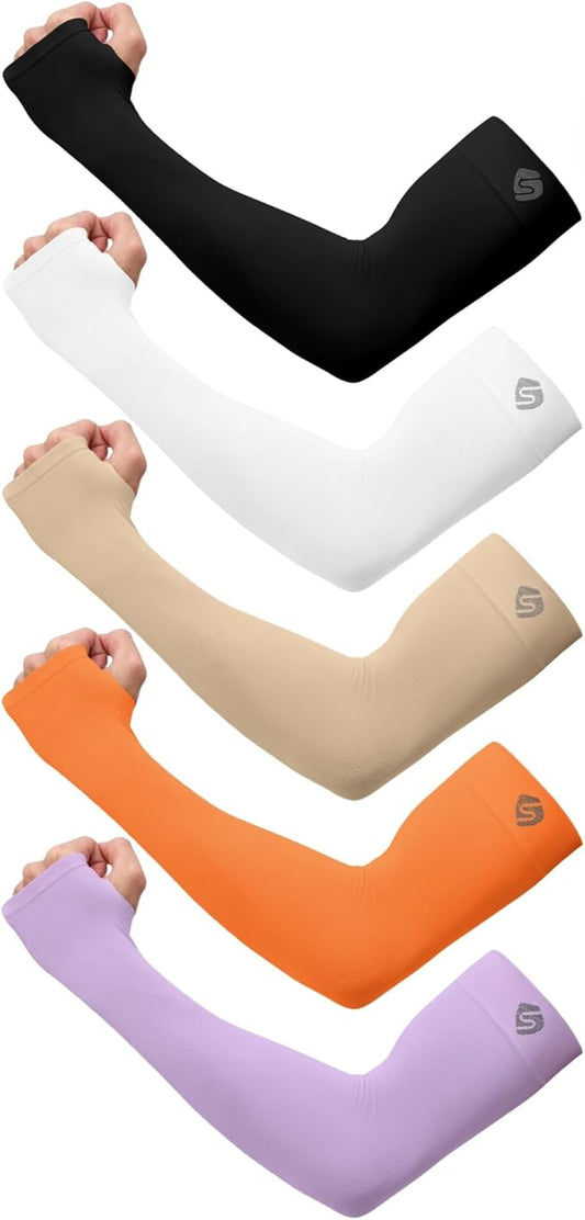 Arm Sleeves for Men Women UV Sun Protection Compression Arm Warmer Tattoo Cover Up, Sports Golf Cooling Sleeves