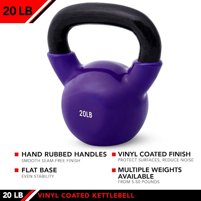 JFIT Kettlebell Weights Vinyl Coated Iron