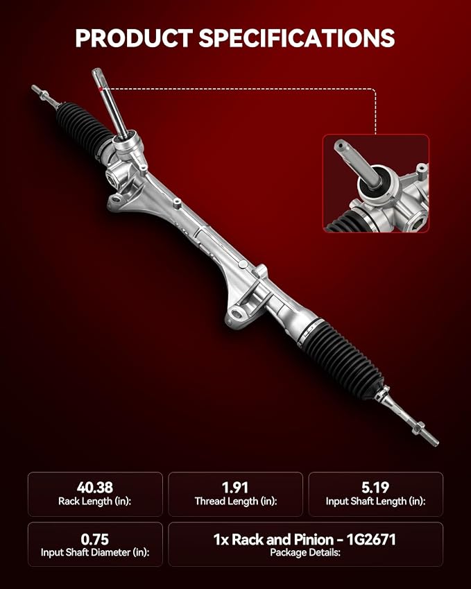 Torchbeam Power Steering Rack & Pinion Assembly Fit for 2007 2008 2009 2010 Versa 1.8L, Hydraulic System Steering, Replaces OEM 1G-2671