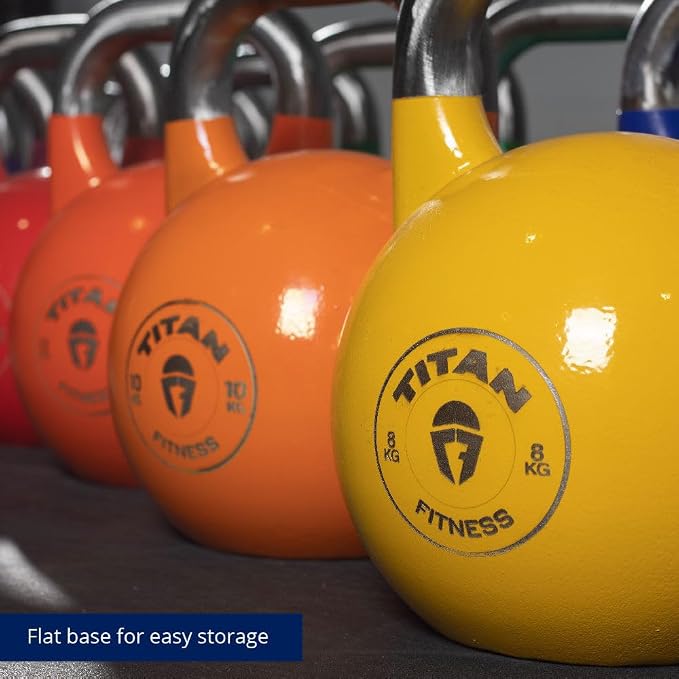 Titan Fitness Competition Kettlebell, Single Piece Casting, KG Markings, Full Body Workout