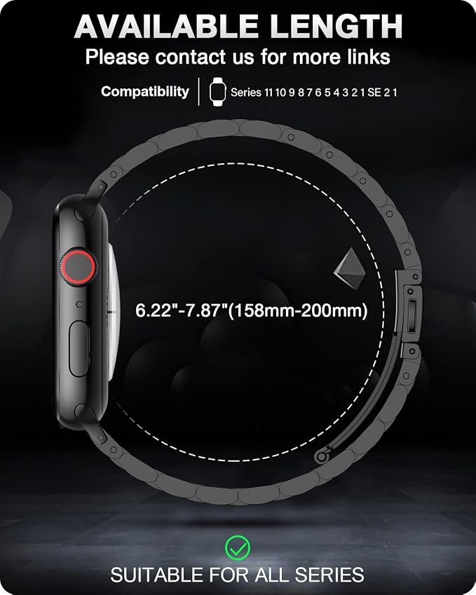 EPULY Metal Band Compatible with Apple Watch Bands for Men 42mm 41mm 40mm 38mm, Business Stainless Steel Strap for iWatch Series 11 10 9 8 7 6 5 4 3 2 1, SE3 2 1, Ultra3 2 1, No Tools Required | 40/41/38/42mm Stainless Steel Strap for Business, Casual ...