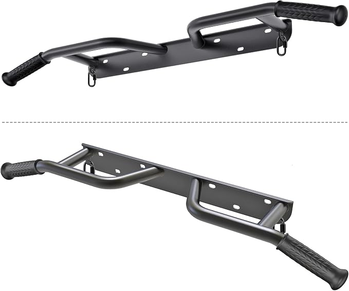 SELEWARE Heavy Duty Welded Pull Up Bar Wall/Joist/Ceiling Mount Chin Up Bar | Multifunctional Pull-up Bars w/Resistance Band Hooks for Home Gym Strength Training, Sturdy Steel Construction Support 500 lb