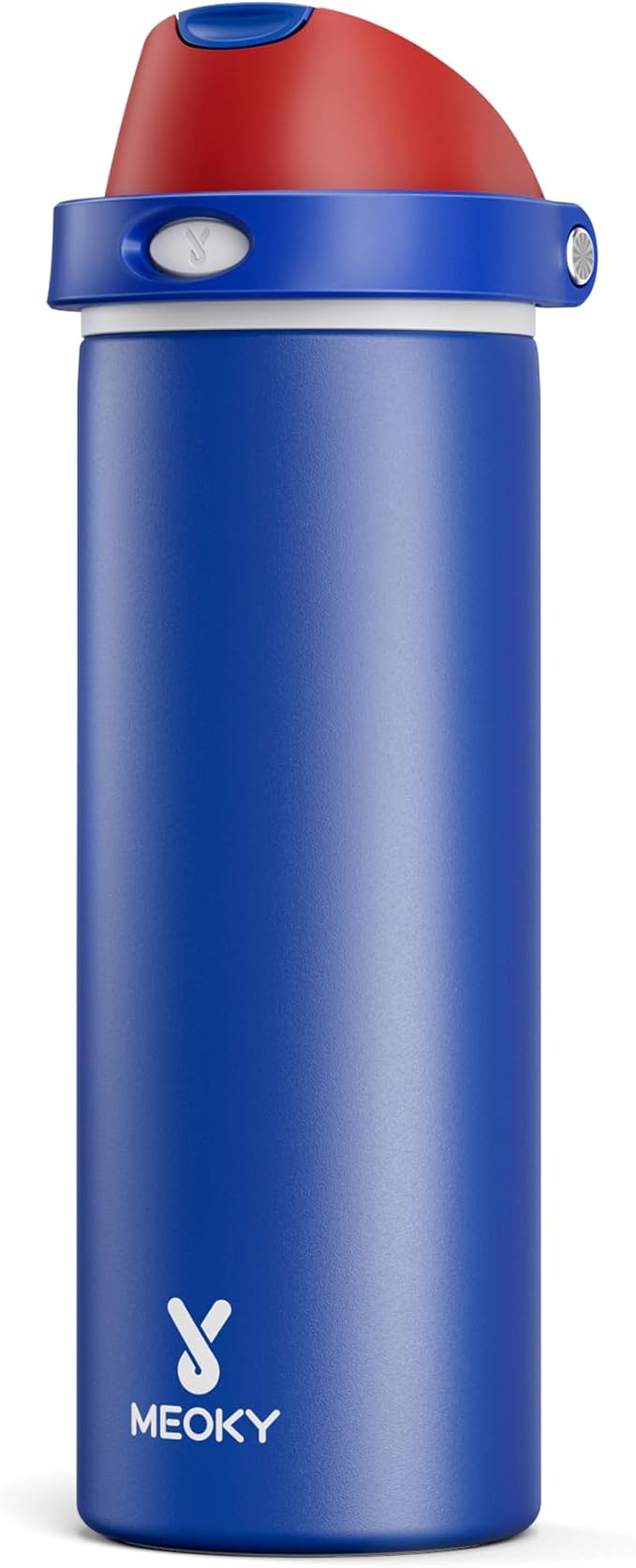 24 oz Insulated Water Bottle for Men: Meoky Stainless Steel Water Bottle with 2-in-1 Straw and Spout Lid - Leak Proof, Cold for 24 Hours, Fits in Car Cup Holder, BPA-Free for Sports Travel, Navy Blue