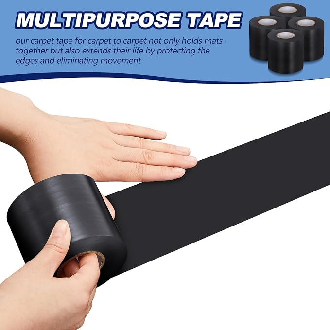 Pangda Wrestling Mat Tape 3 or 4 Inch Heavy Duty 7 Mil PVC Carpet Tape for Wrestling Grappling Exercise Mats Seaming Cover Gym Floor Carpet Seam