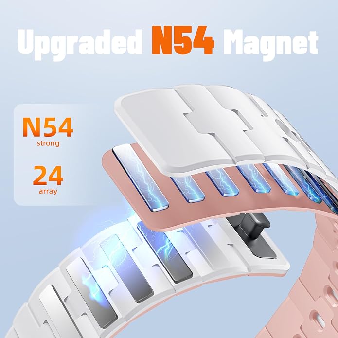 Bandletic Magnetic Silicone Watchband Compatible with All Apple Watch | Strong Magnet Sport Strap for iWatch Ultra 49mm Series 11-1 SE 46mm 45mm 44mm 42mm 41mm 40mm 38mm, Ideal for Men Women