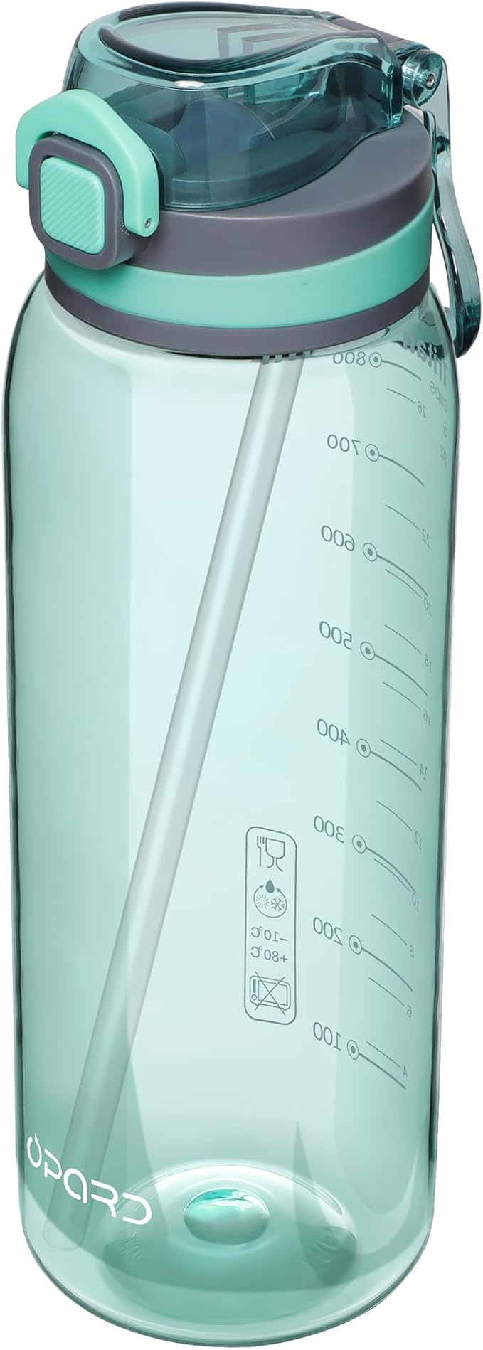 Opard Peak 1000 ml/32 oz Water Bottle with Straw Cap, BPA-Free, Leak Proof Flip Top Bottle