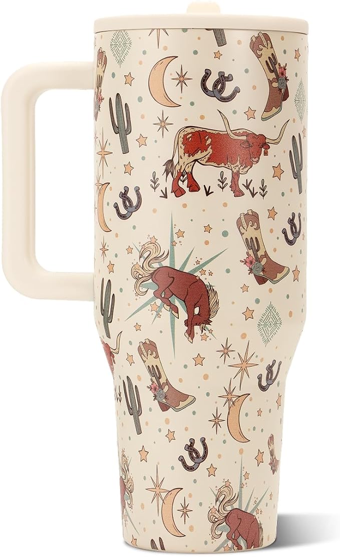 HydroJug Traveler 32oz, Insulated Tumbler with Handle & Straw, Rodeo