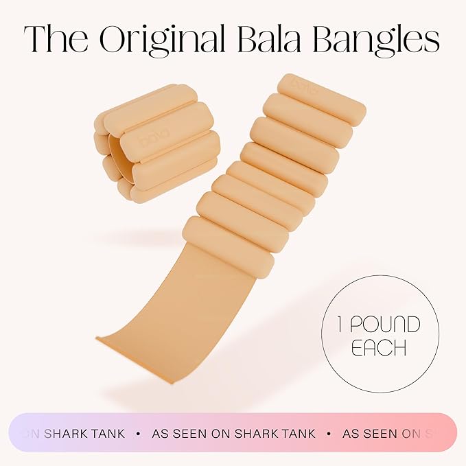 Bala Bangles Wrist & Ankle Weights for Women & Men, Home Gym Equipment | Adjustable Weighted Bands for Arm & Legs Workouts - Pilates, Yoga, Walking, Barre, & Strength Training Exercise