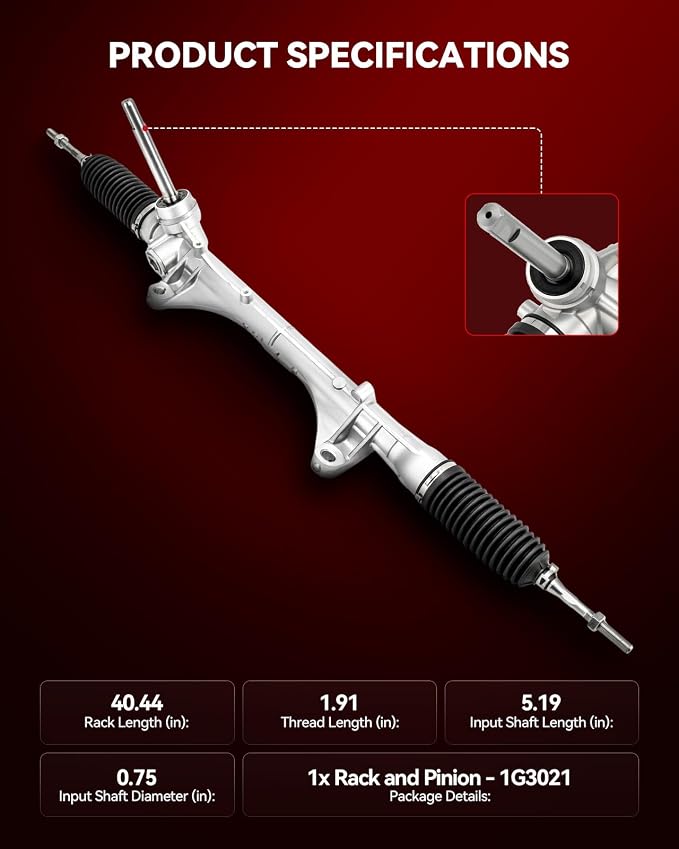 Torchbeam Power Steering Rack & Pinion Assembly Fit for 2009 2010 2011 Versa 1.6L, 2011-2012 Versa 1.8L, Hydraulic System Steering, Replaces OEM 1G-3021