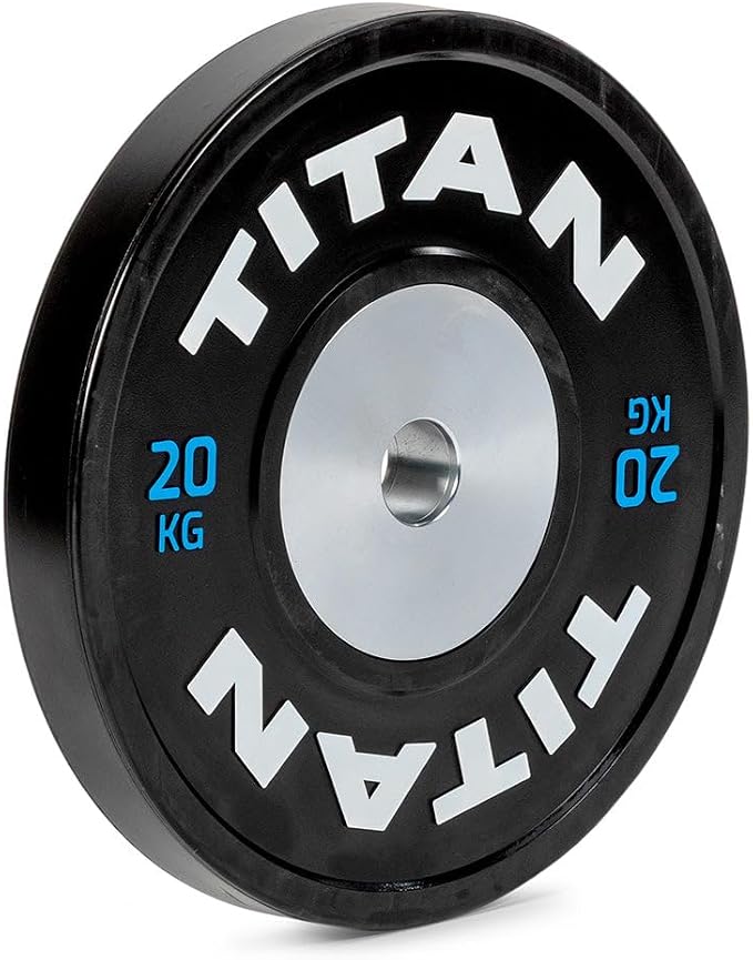 Titan Fitness Elite Olympic Bumper Plates, Competition Weight Plates, Rubber Rubber with Steel Insert