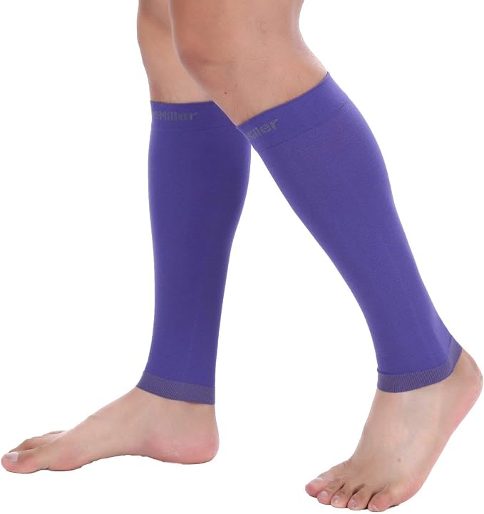 Doc Miller Compression Calf Sleeve for Men & Women, 20-30mmHg | Graduated Support for Running, Shin Splints, Calf Strain, Knee High, Small to 6XL Plus Size