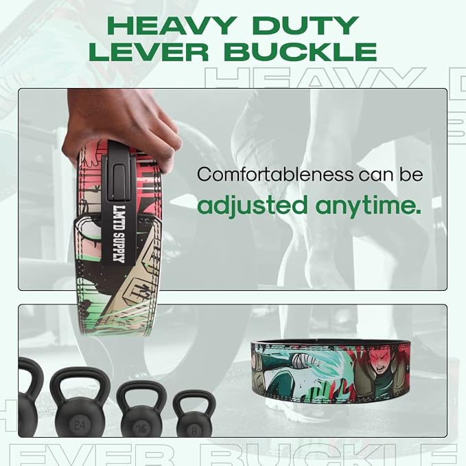 Anime Lever Belt, Weight Lifting Belt, Heavy Duty Powerlifting Weightlifting Gym Belt for Deadlifts Squats Back Support