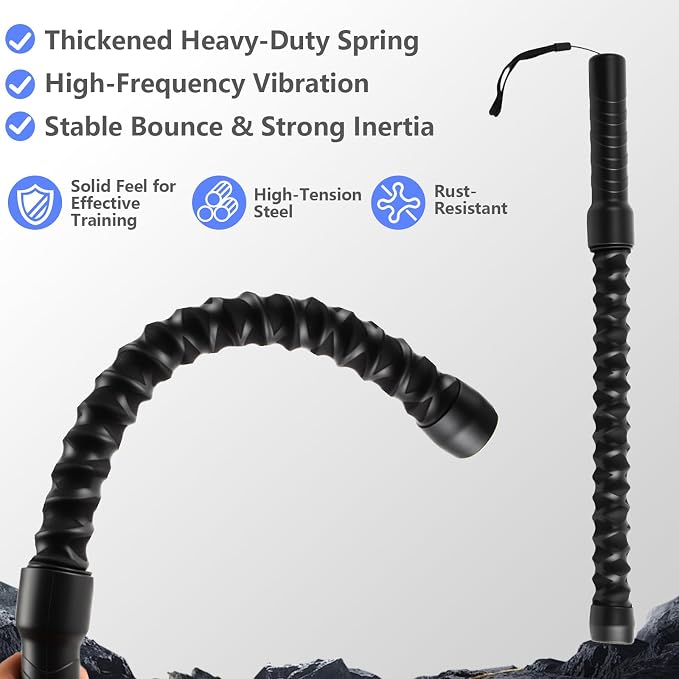 2PCS Weighted Ropeless Battle Rope, Professional Portable Durable Exercise Rope Cordless for HIIT Workouts, Cardio & Muscle Training, Low-Impact Cardio Training, Home Gym Equipment