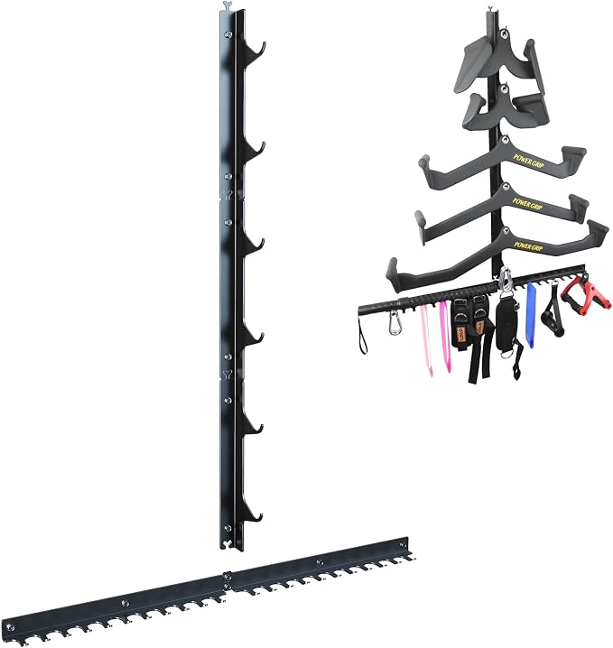 VAIIO lat pull down bar storage, One-piece molding gym storage wall organizer, Large-capacity storage gym storage rack, home gym organizer