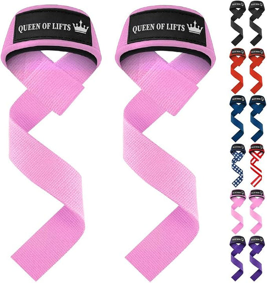 TECEUM Neoprene Padded Cotton Lifting Straps for Weightlifting, 1 Pair