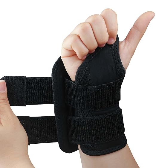 Carpal Tunnel Wrist Brace, Adjustable Wrist Support Brace, Night Wrist Sleep Supports Splints Arm Stabilizer (Right Hand, L/XL, Black)